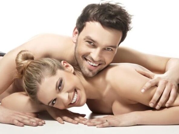 Happy woman with a man who has no problems with potency